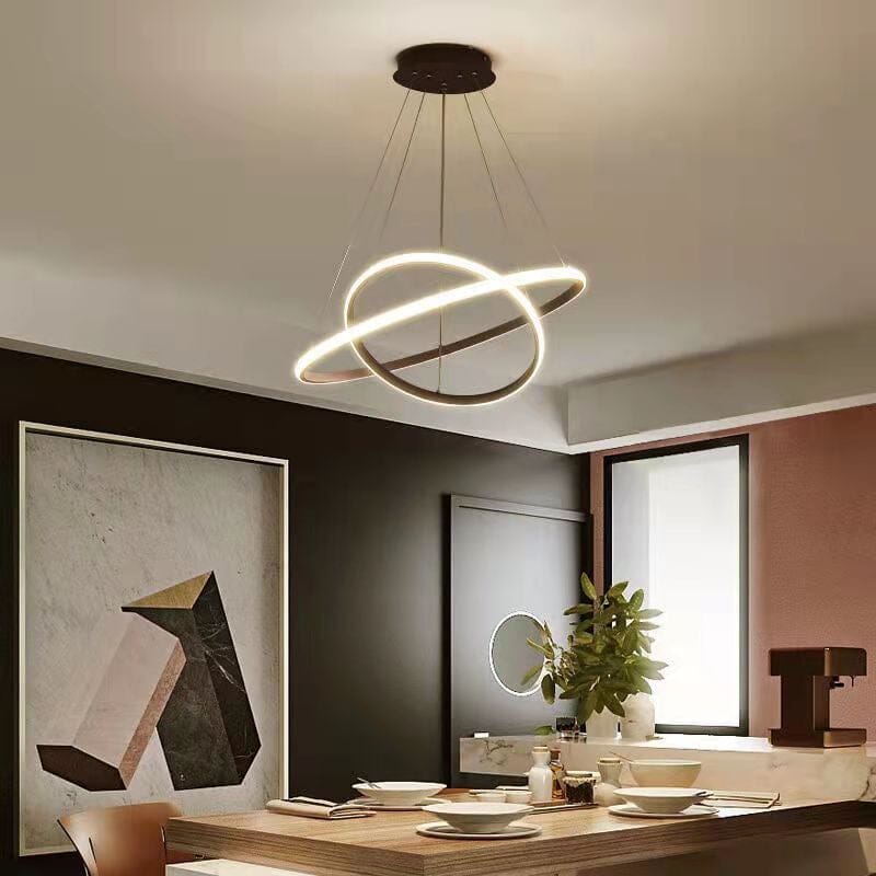 Lustre pendente circular duplo em LED em ambiente de jantar contemporaneo - Vittara Decor