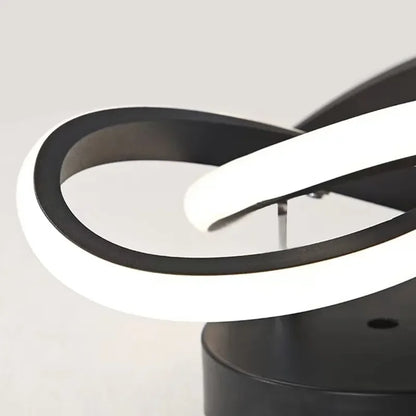 Luminária de Teto LED 3 Cores preta detalhe do design em laço duplo - Vittara Decor