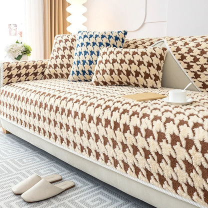 Manta para Sofá Antiderrapante marrom sobre o assento do sofá - Vittara Decor
