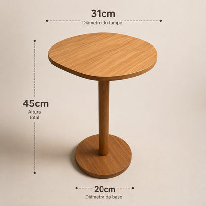 Medidas da mesa menor: tampo de 31 cm, altura 45 cm e base de 20 cm - Vittara Decor