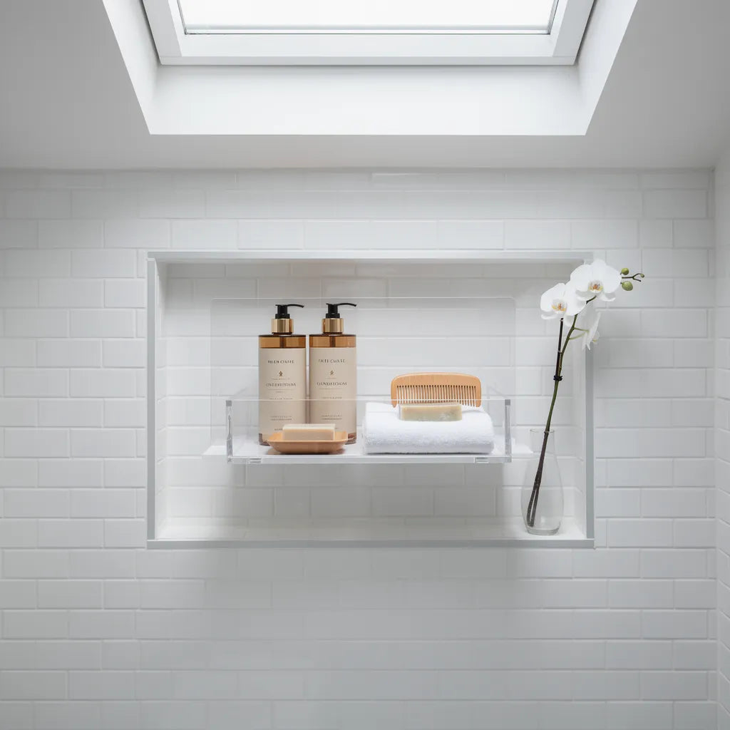 Organizador De Banheiro Acrilico Transparente Bancada Ambiente 06 Vittara Decor — Vittara Decor