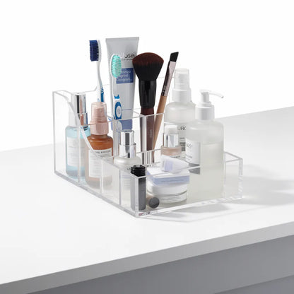 Organizador De Banheiro Acrilico Transparente Bancada Cor Transparente Vittara Decor — Vittara Decor