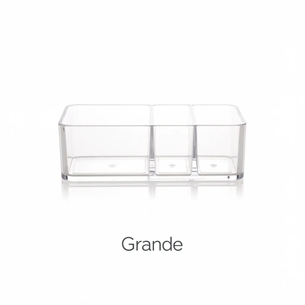 Organizador De Banheiro Acrilico Transparente Bancada Tamanho Grande Vittara Decor — Vittara Decor