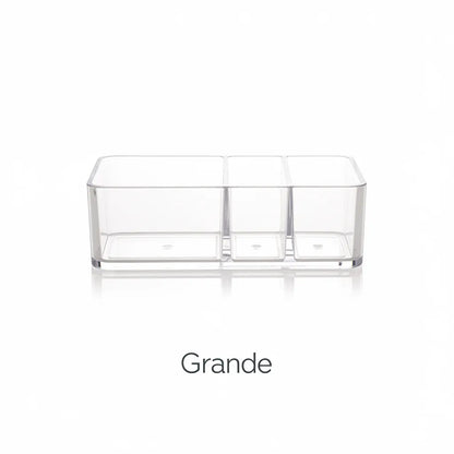 Organizador De Banheiro Acrilico Transparente Bancada Tamanho Grande Vittara Decor — Vittara Decor