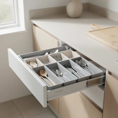 Organizador De Gaveta Cozinha Ajustavel Modular Plastico Ambiente 08 Vittara Decor — Vittara Decor