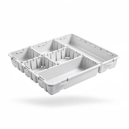Organizador De Gaveta Cozinha Ajustavel Modular Plastico Fundo Branco Vittara Decor — Vittara Decor