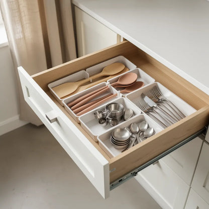 Organizador De Gaveta Cozinha Ajustavel Modular Plastico Lifestyle Principal Vittara Decor — Vittara Decor