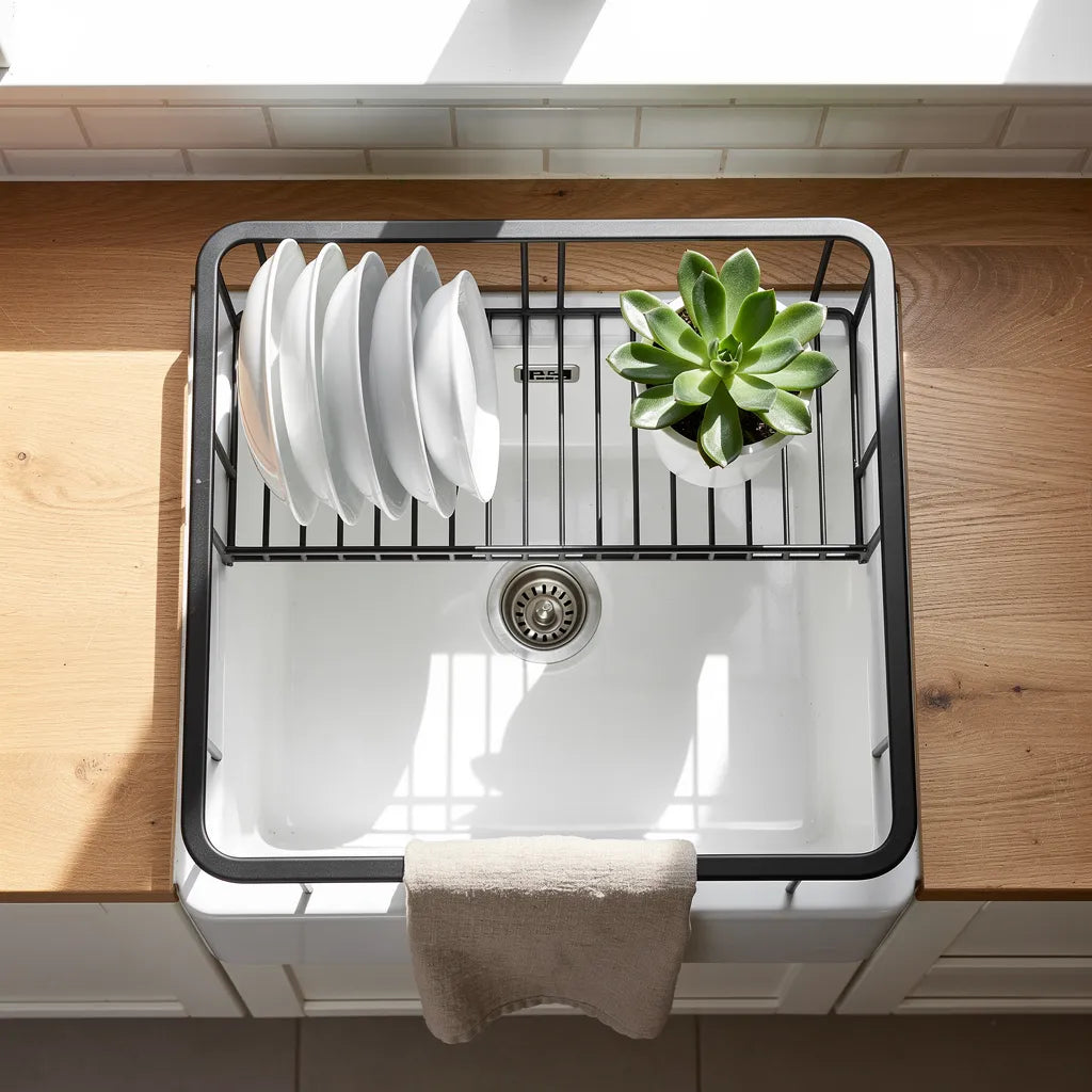 Organizador De Pia De Cozinha Inox Compacto E Funcional Ambiente 03 Vittara Decor — Vittara Decor