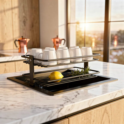 Organizador De Pia De Cozinha Inox Compacto E Funcional Ambiente 05 Vittara Decor — Vittara Decor