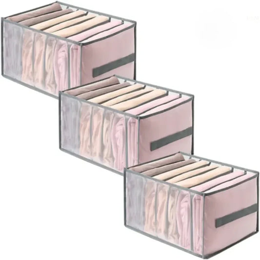Organizador de roupas dobráveis para organização em armário