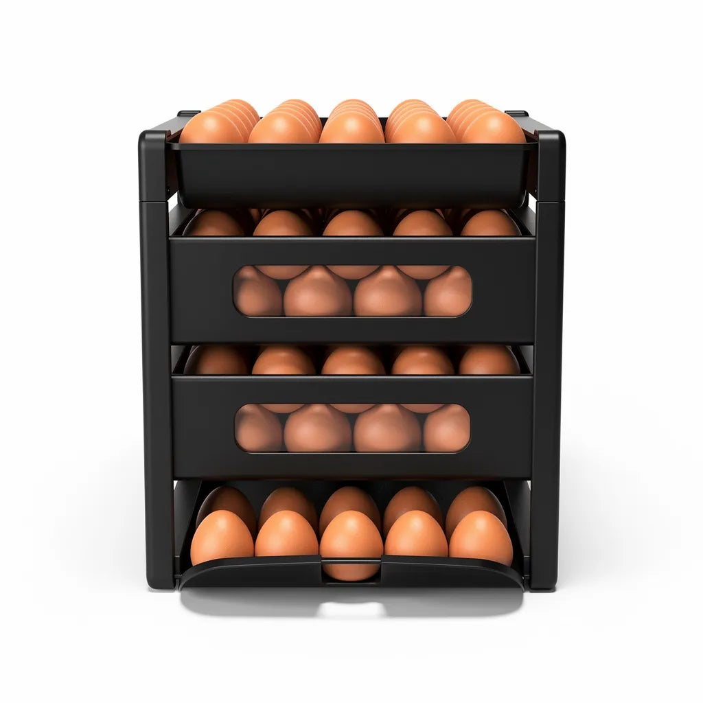 Organizador de ovos rolante na cor Preto - Vittara Decor