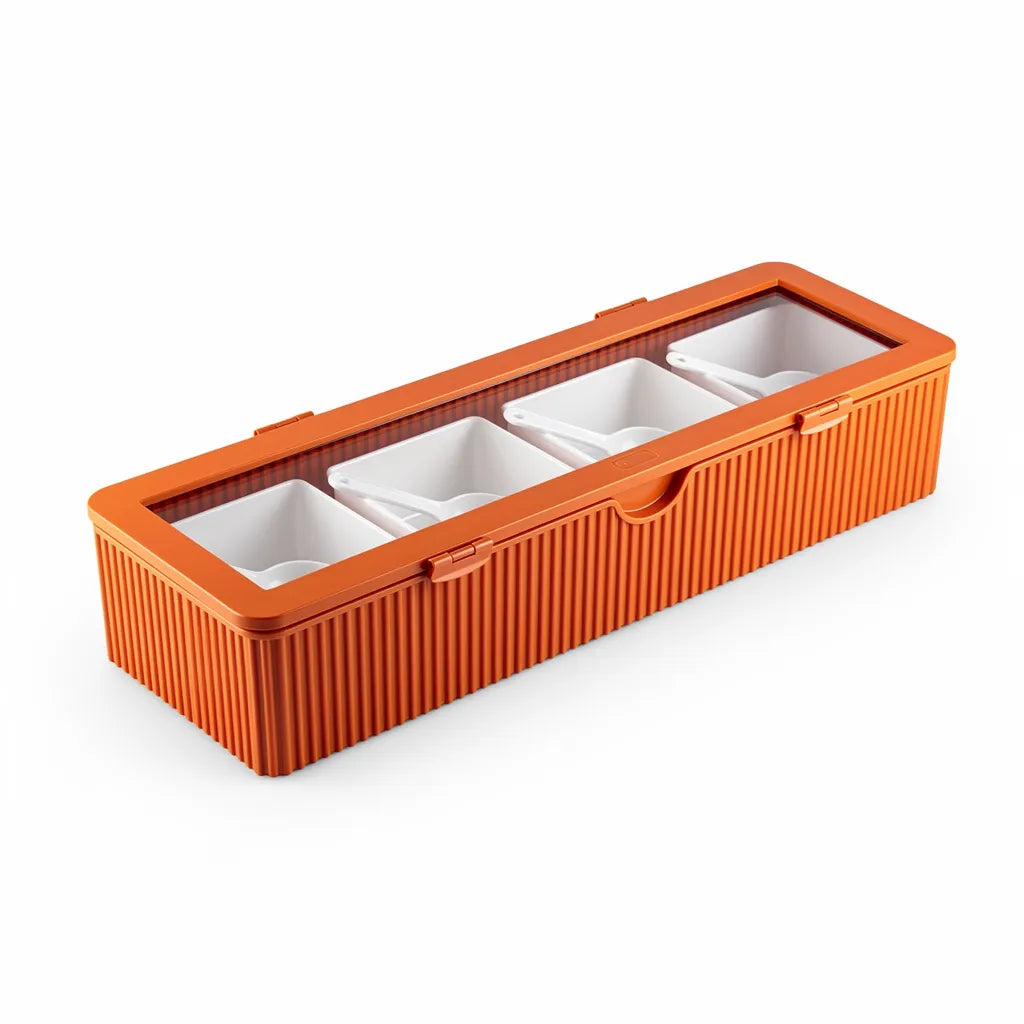 Conjunto organizador de temperos na cor Laranja - Vittara Decor