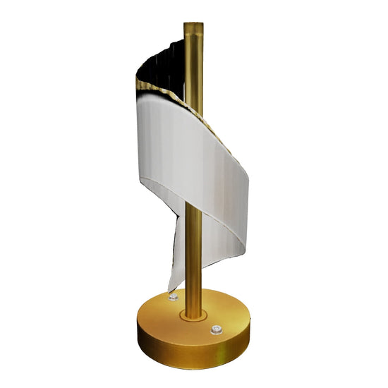 Abajur de mesa dourado com espiral LED, modelo 3D para girar e ver a peça
