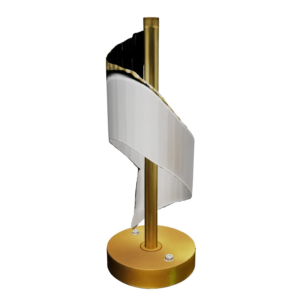 Abajur de mesa dourado com espiral LED, modelo 3D para girar e ver a peça