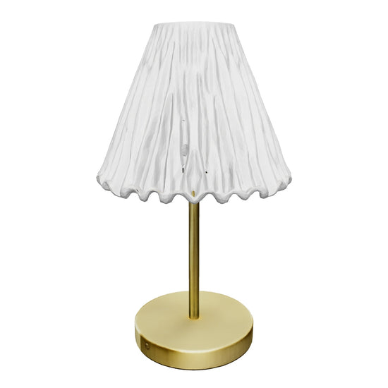 Abajur portátil de cristal com base dourada e sensor de toque, modelo 3D para girar e ver a peça