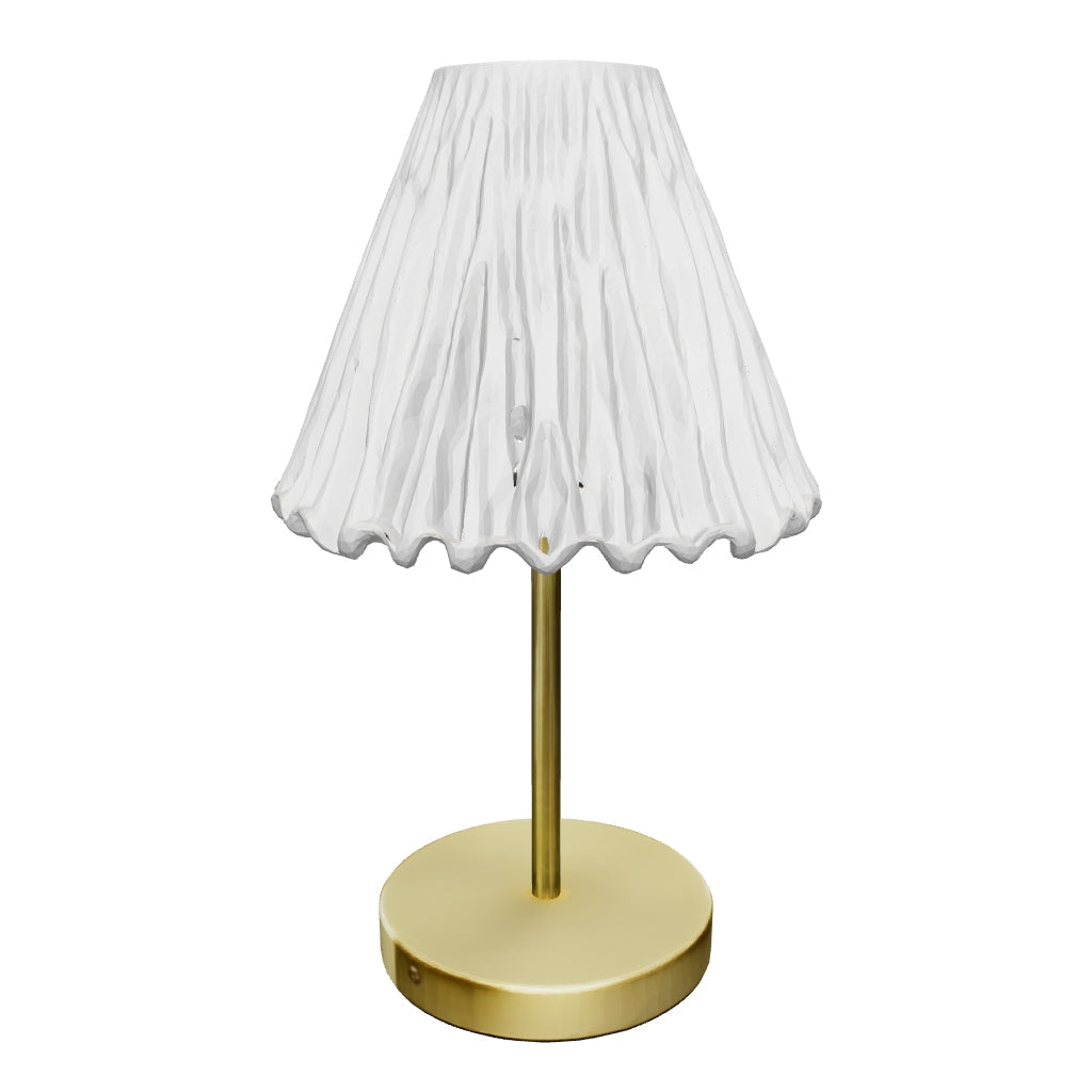 Abajur portátil de cristal com base dourada e sensor de toque, modelo 3D para girar e ver a peça