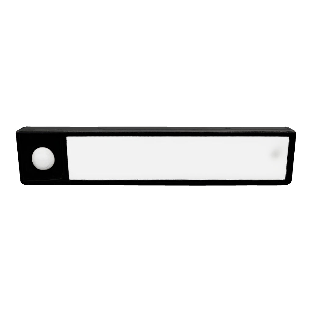 Luminária barra LED preta com sensor de movimento, modelo 3D para girar e ver o formato