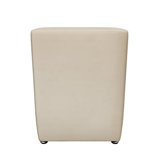 Puff banquinho quadrado em suede bege, modelo 3D para girar e ver em realidade aumentada