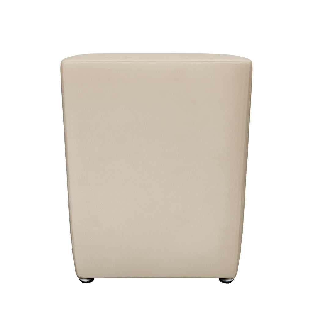 Puff banquinho quadrado em suede bege, modelo 3D para girar e ver em realidade aumentada