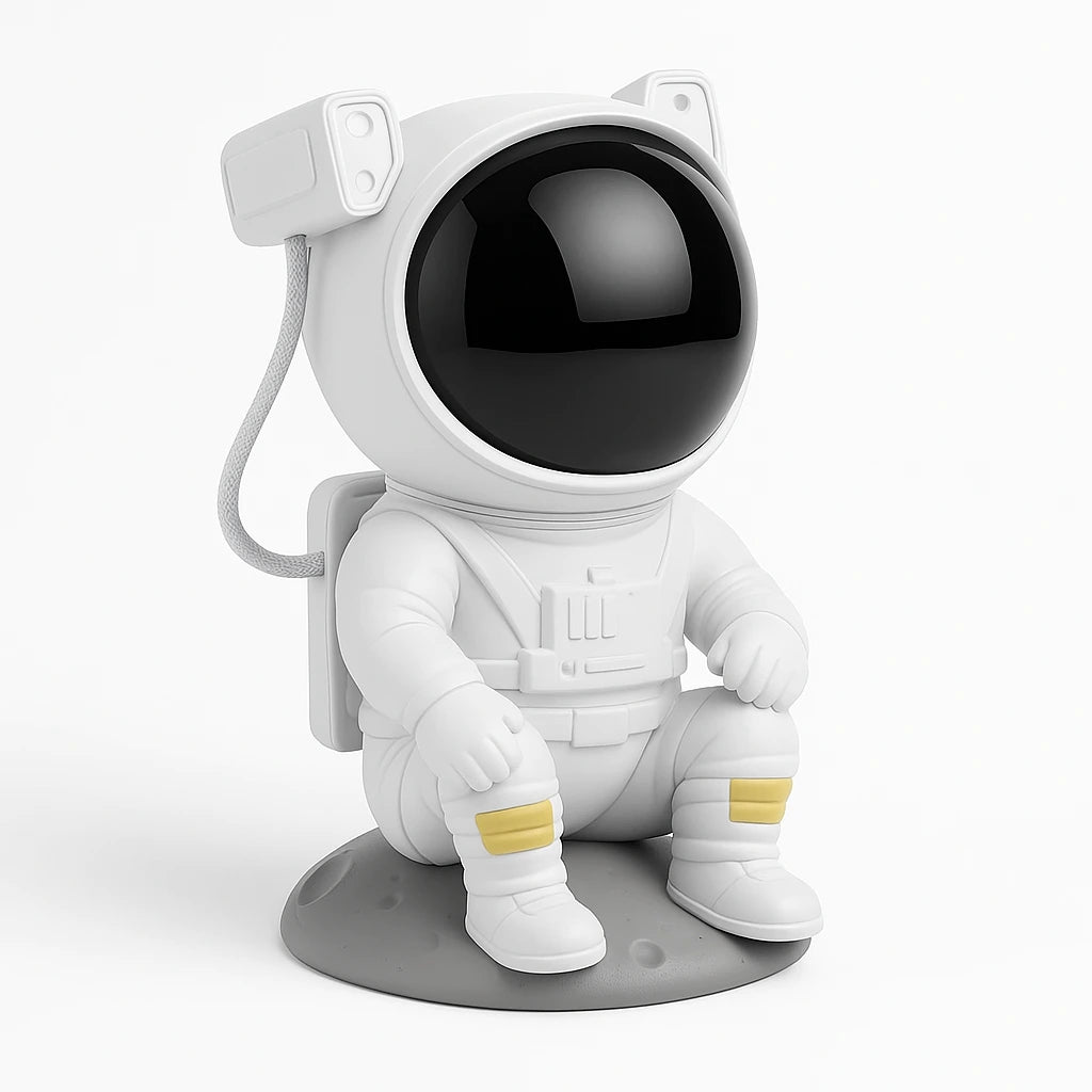 Projetor de galáxia astronauta cor Branco design decorativo - Vittara Decor