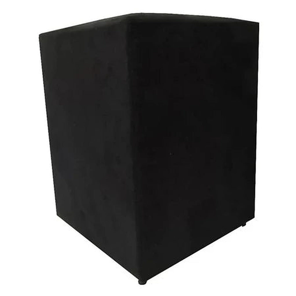 Puff Banquinho Quadrado em Suede para Sala e Quarto cor Preto - Vittara Decor
