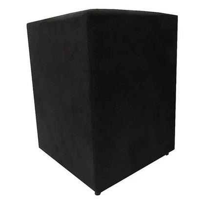 Puff Banquinho Quadrado em Suede para Sala e Quarto cor Preto - Vittara Decor