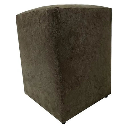 Puff Banquinho Quadrado em Suede para Sala e Quarto cor Marrom - Vittara Decor