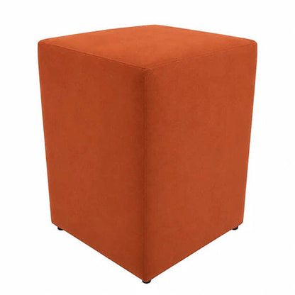 Puff Banquinho Quadrado em Suede para Sala e Quarto cor Coral - Vittara Decor