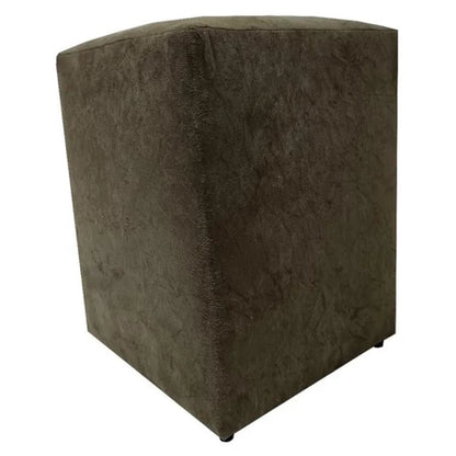 Puff Banquinho Quadrado em Suede para Sala e Quarto cor Marrom - Vittara Decor