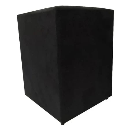 Puff Banquinho Quadrado em Suede para Sala e Quarto cor Preto - Vittara Decor