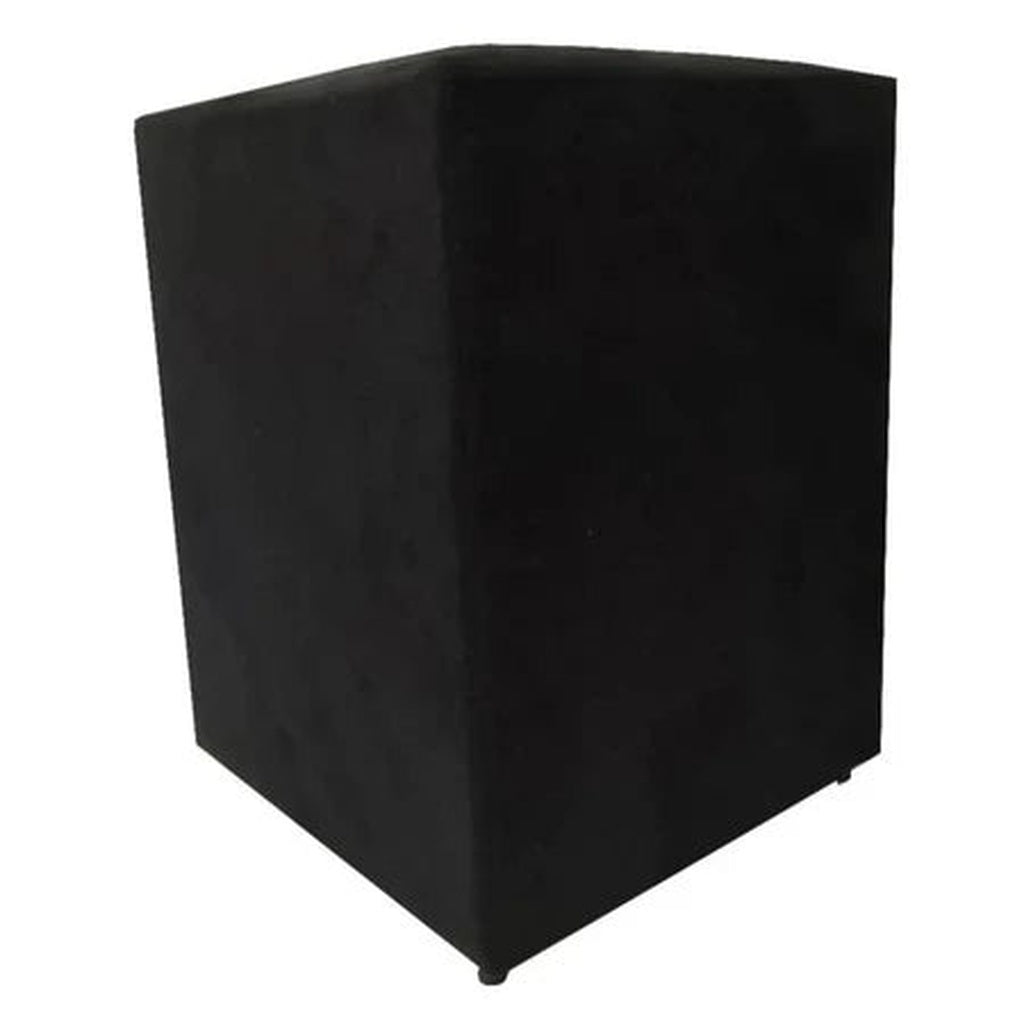Puff Banquinho Quadrado em Suede para Sala e Quarto cor Preto - Vittara Decor