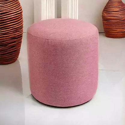 Puff Redondo Suede para Sala e Quarto cor Rosa - Vittara Decor