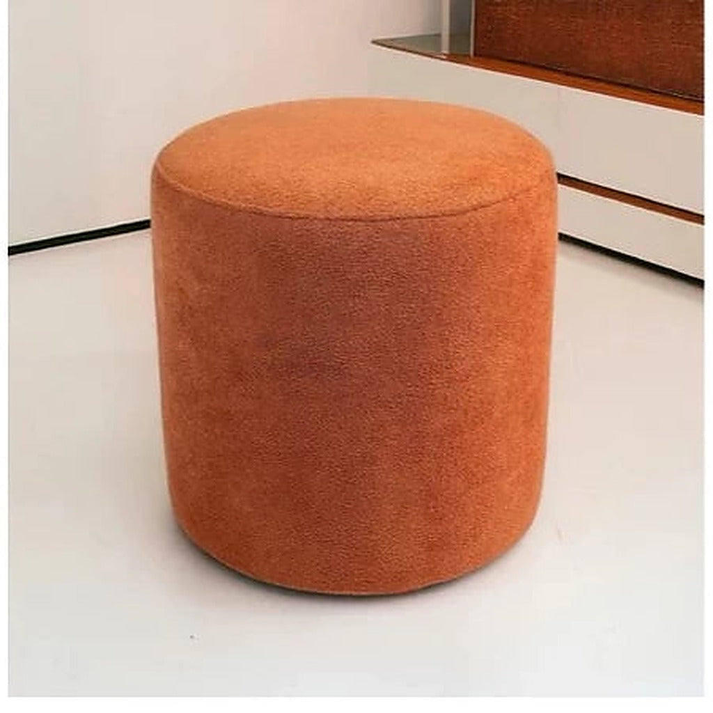 Puff Redondo Suede para Sala e Quarto cor Terracota - Vittara Decor
