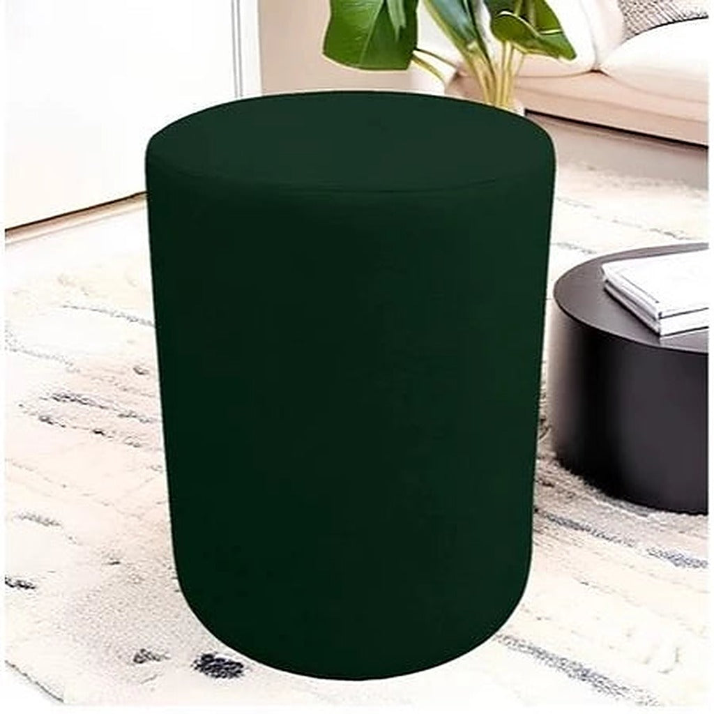 Puff Redondo Suede para Sala e Quarto cor Verde - Vittara Decor