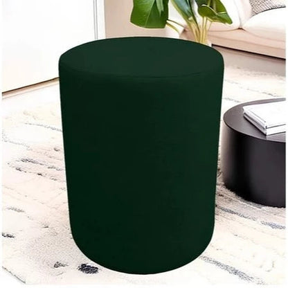 Puff Redondo Suede para Sala e Quarto cor Verde - Vittara Decor