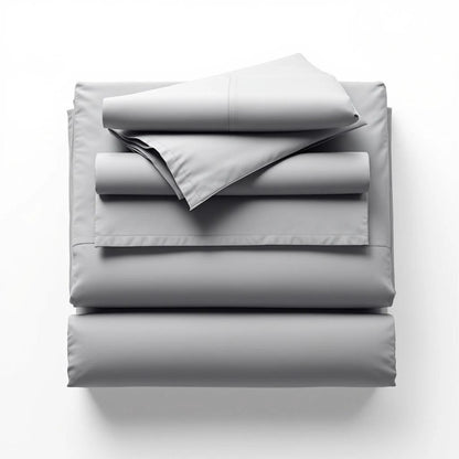 Conjunto de Cama Sleep Luxury kit cinza dobrado fundo branco