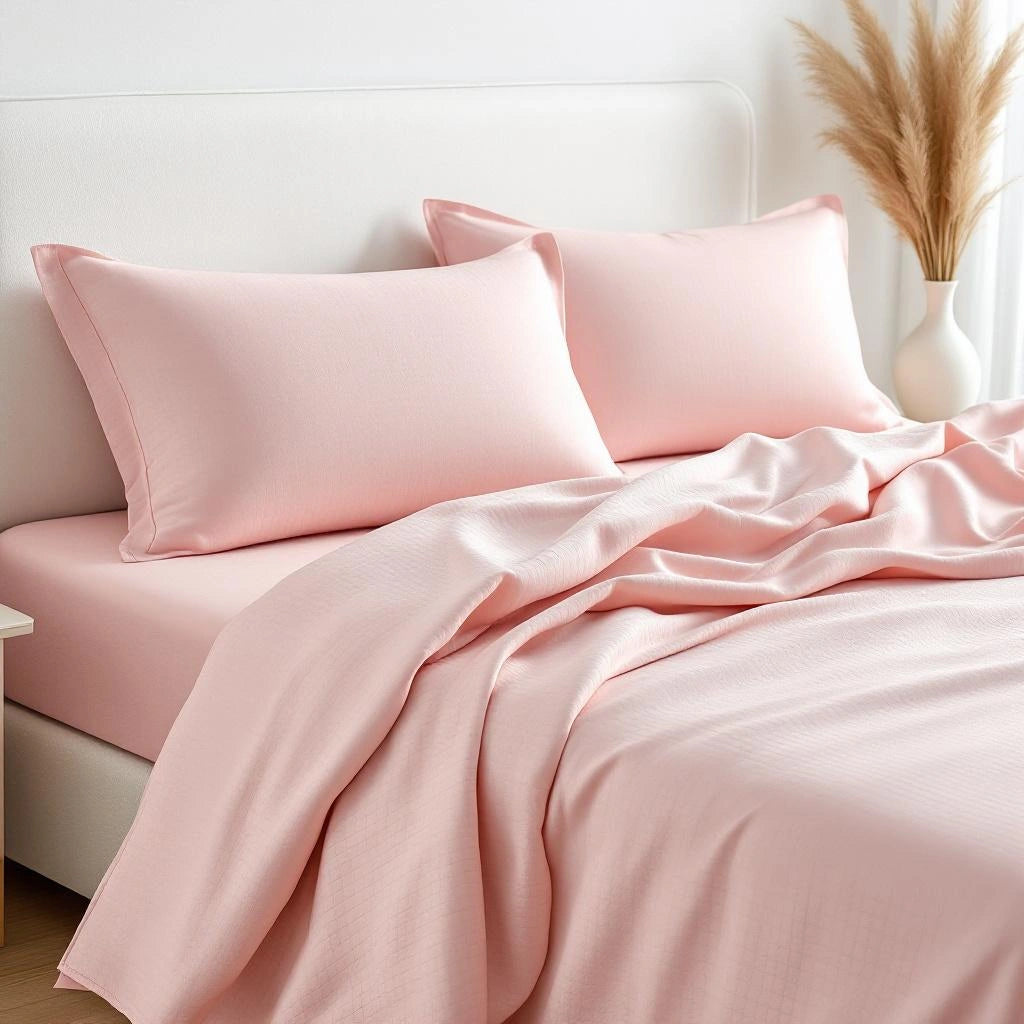 Conjunto de Cama Sleep Luxury rosa bebe em quarto feminino delicado