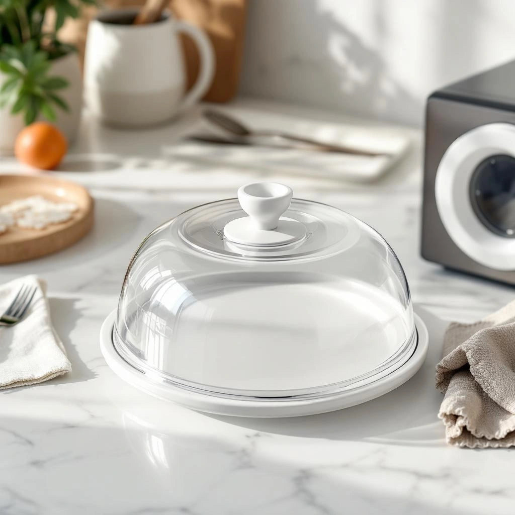 Tampa anti-respingos para micro-ondas na bancada da cozinha - Vittara Decor
