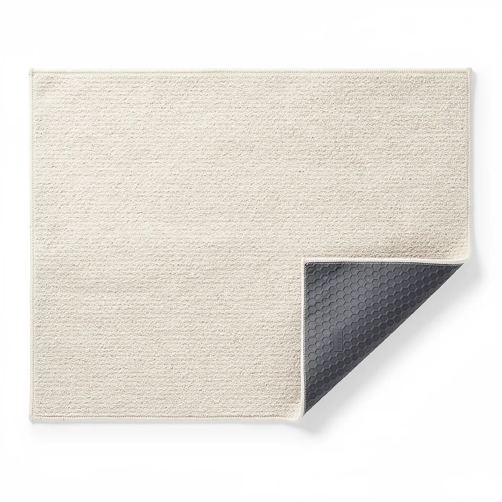 Tapete Antiderrapante Para Sala Base Emborrachada Lavavel Fundo Branco Vittara Decor — Vittara Decor